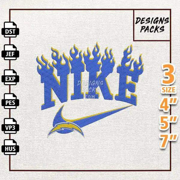 Football Los Angeles Chargers Embroidery Design