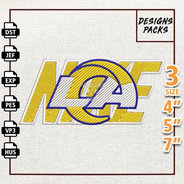 Football Los Angeles Rams Embroidery Design
