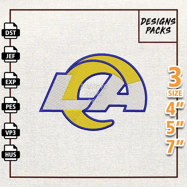 Football Los Angeles Rams Embroidery Design