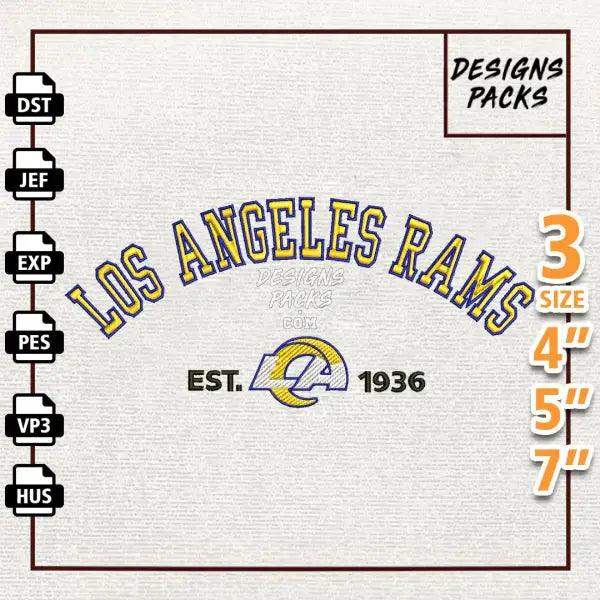 Football Los Angeles Rams Embroidery Design
