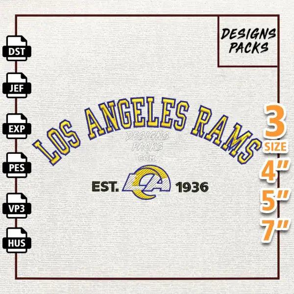 Football Los Angeles Rams Embroidery Design