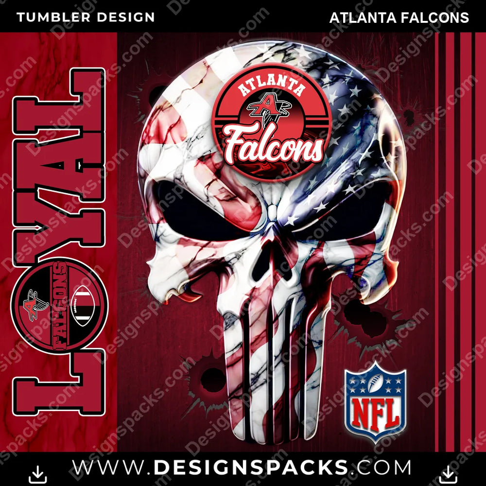 Football Loyal Atlanta Falcons NFL Football Tumbler Digital Wrap Design Download