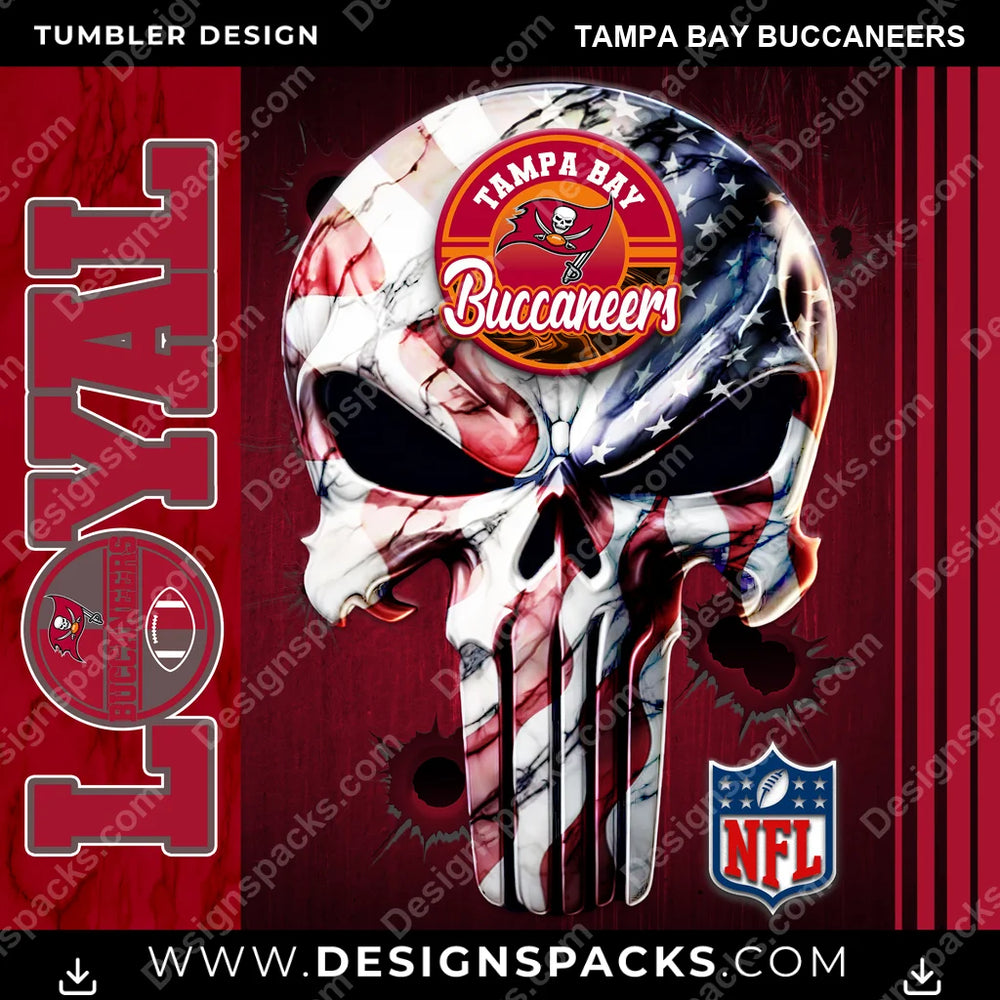 Football Loyal Tampa Bay Buccaneers NFL Tumbler Digital Wrap Design Download