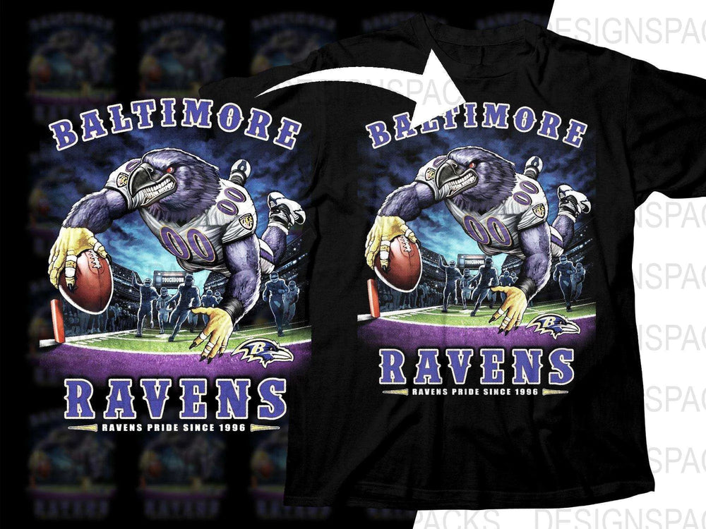 Football Mascot BALTIMORE RAVENS Team Halftone Png Digital Download