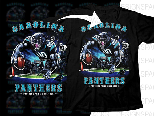 Football Mascot CAROLINA PANTHERS Team Halftone Png Digital Download