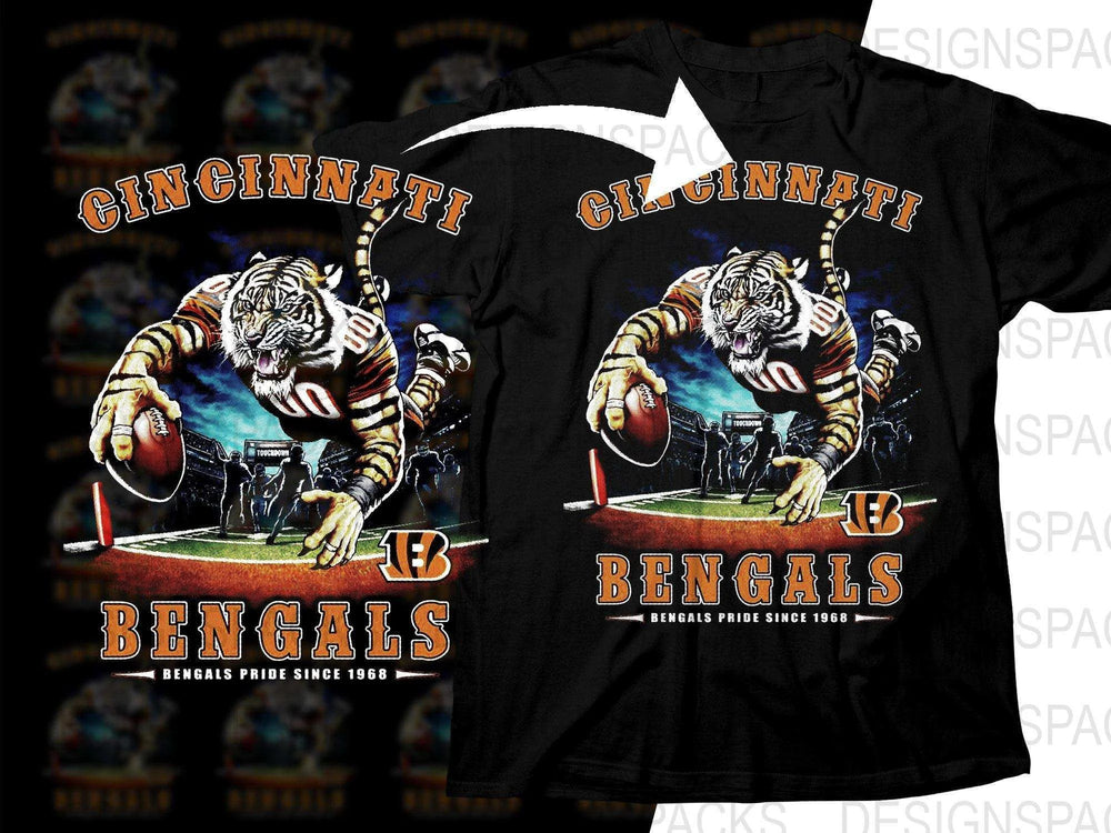 Football Mascot cincinnati bengals Team Halftone Png Digital Download
