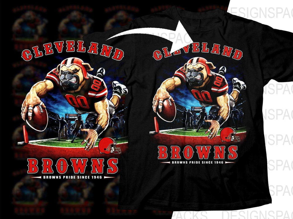 Football Mascot CLEVELAND BROWNS Team Halftone Png Digital Download