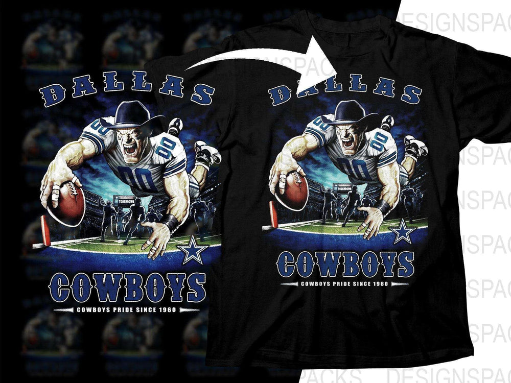 Football Mascot dallas cowboys Team Halftone Png Digital Download