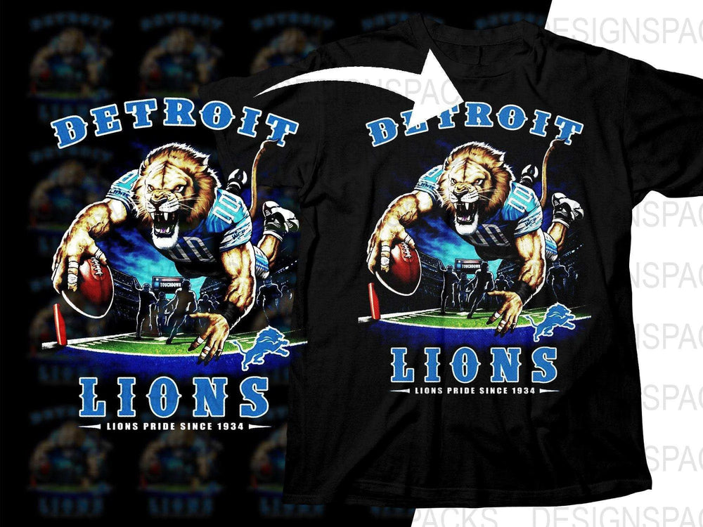 Football Mascot DETROIT LIONS Team Halftone Png Digital Download