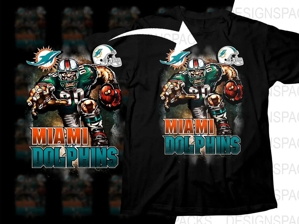 Football Mascot Dolphins Team Png Digital Download