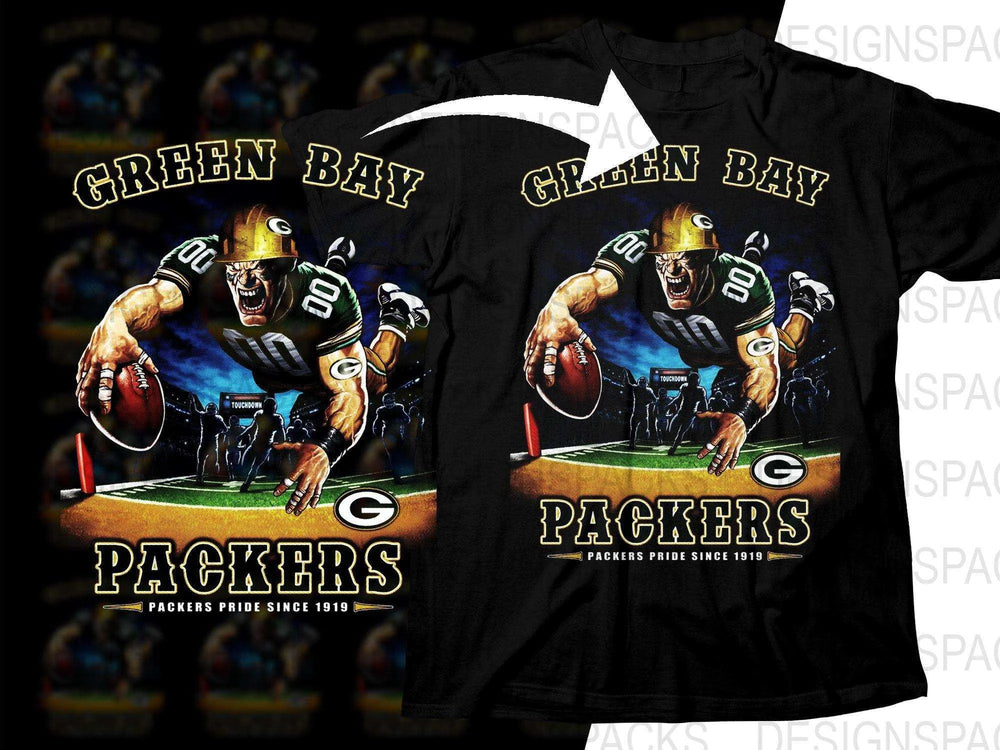 Football Mascot GREEN BAY PACKERS Team Halftone Png Digital Download