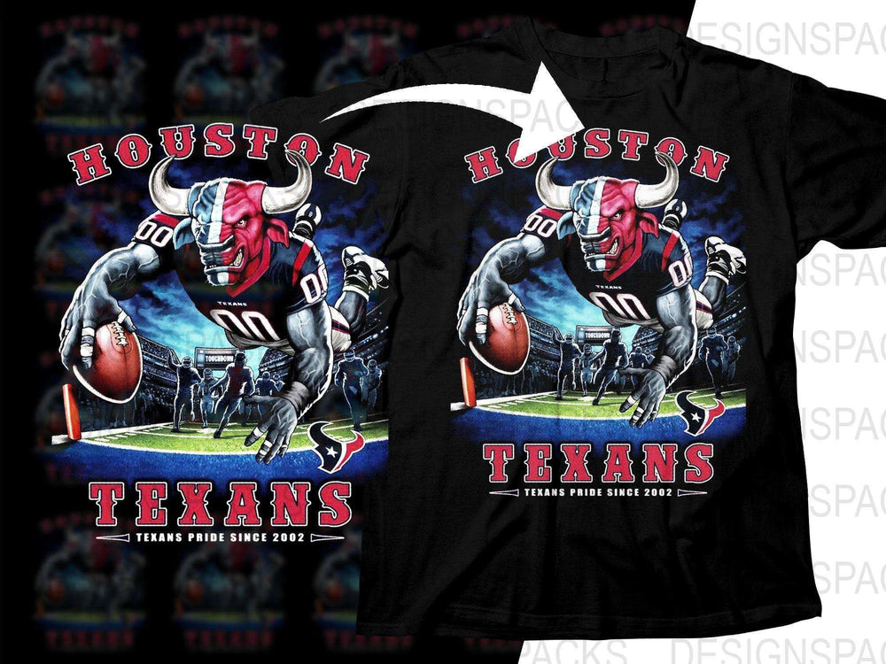Football Mascot HOUSTON TEXANS Team Halftone Png Digital Download