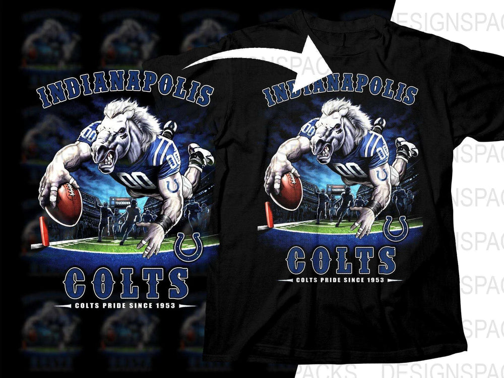 Football Mascot INDIANANPOLIS COLTS Team Halftone Png Digital Download