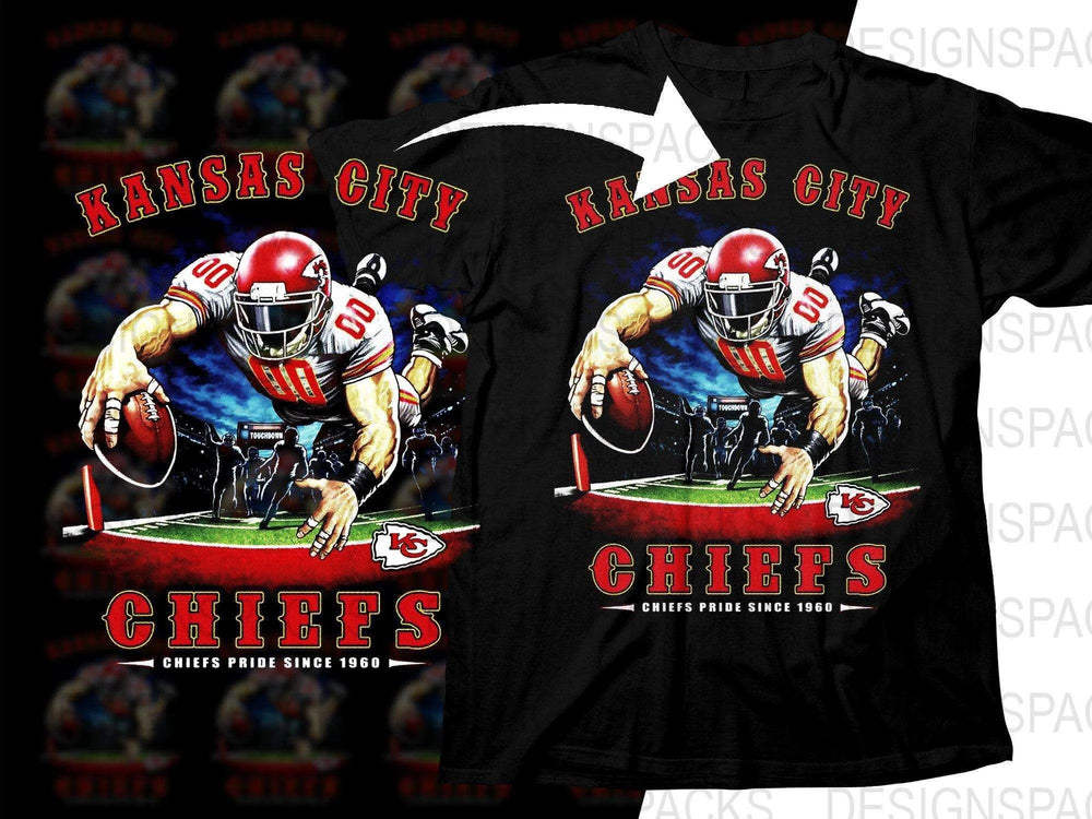 Football Mascot KANSAS CITY CHIEFS Team Halftone Png Digital Download