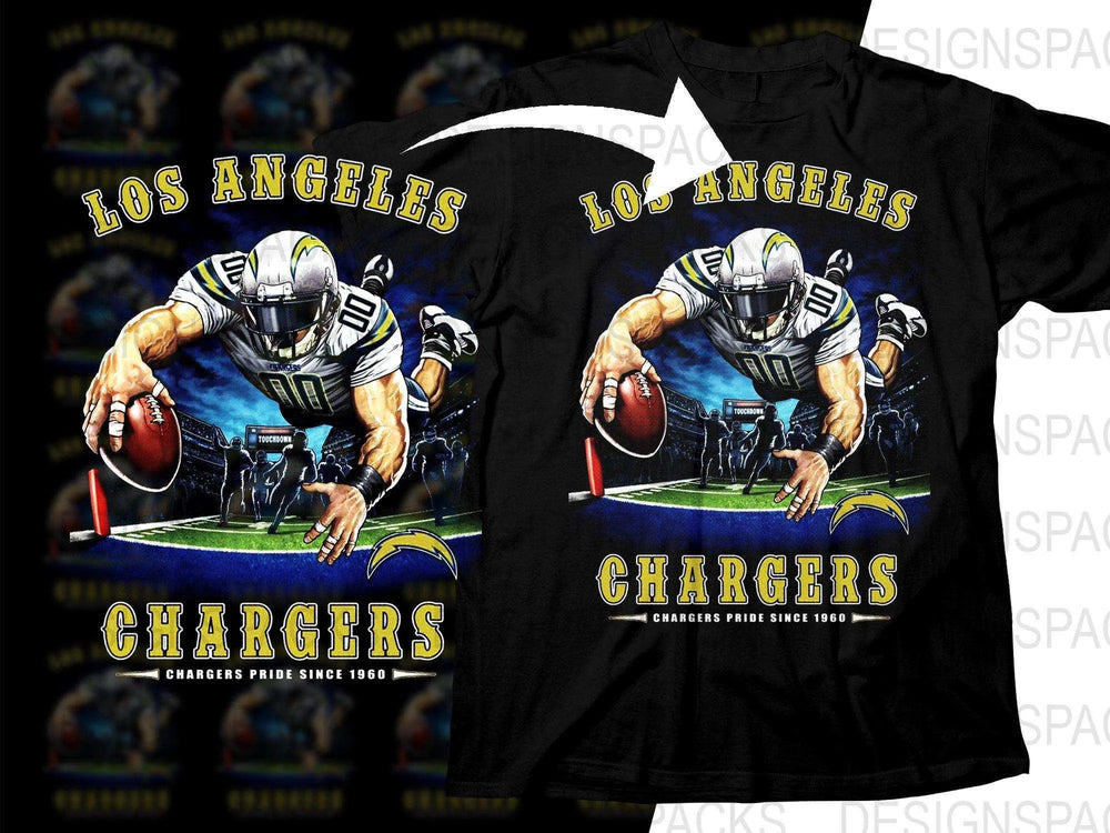 Football Mascot LOS ANGELES CHARGERS Team Halftone Png Digital Download