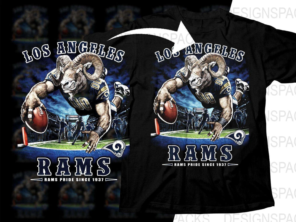 Football Mascot LOS ANGELES RAMS Team Halftone Png Digital Download