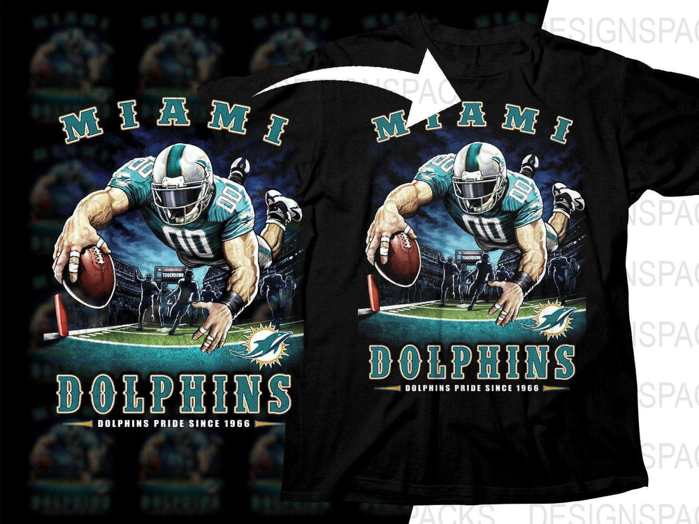 Football Mascot MIAMI DOLPHINS Team Halftone Png Digital Download