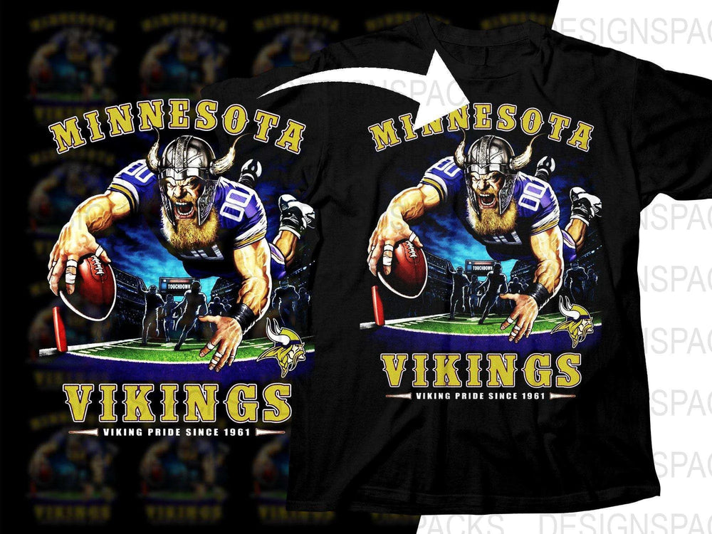 Football Mascot MINNESOTA VIKINGS Team Halftone Png Digital Download