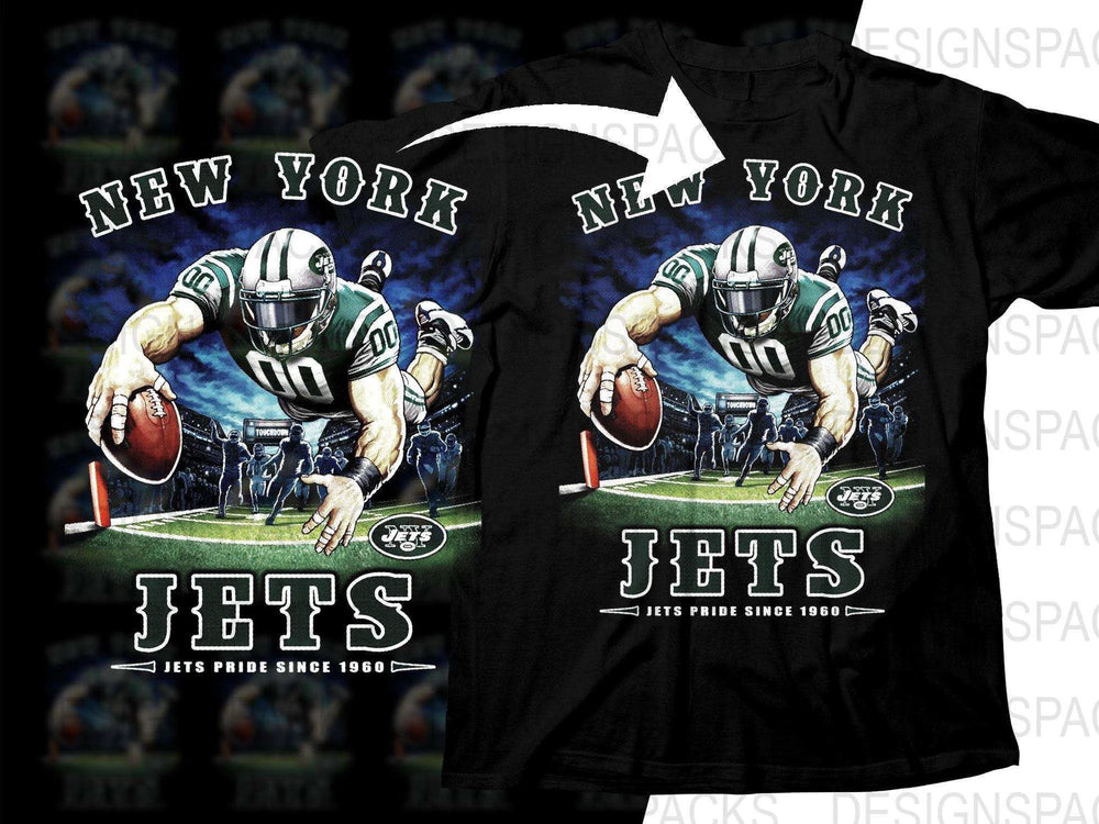 Football Mascot NEW YORK JETS Team Halftone Png Digital Download
