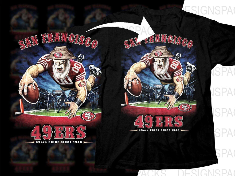 Football Mascot SF 49ERS Team Halftone Png Digital Download