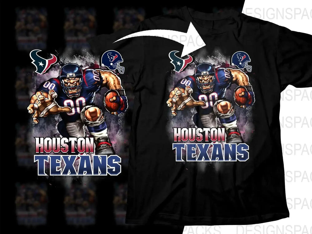 Houston Texans football player graphic t-shirt design for DTF DTG printing