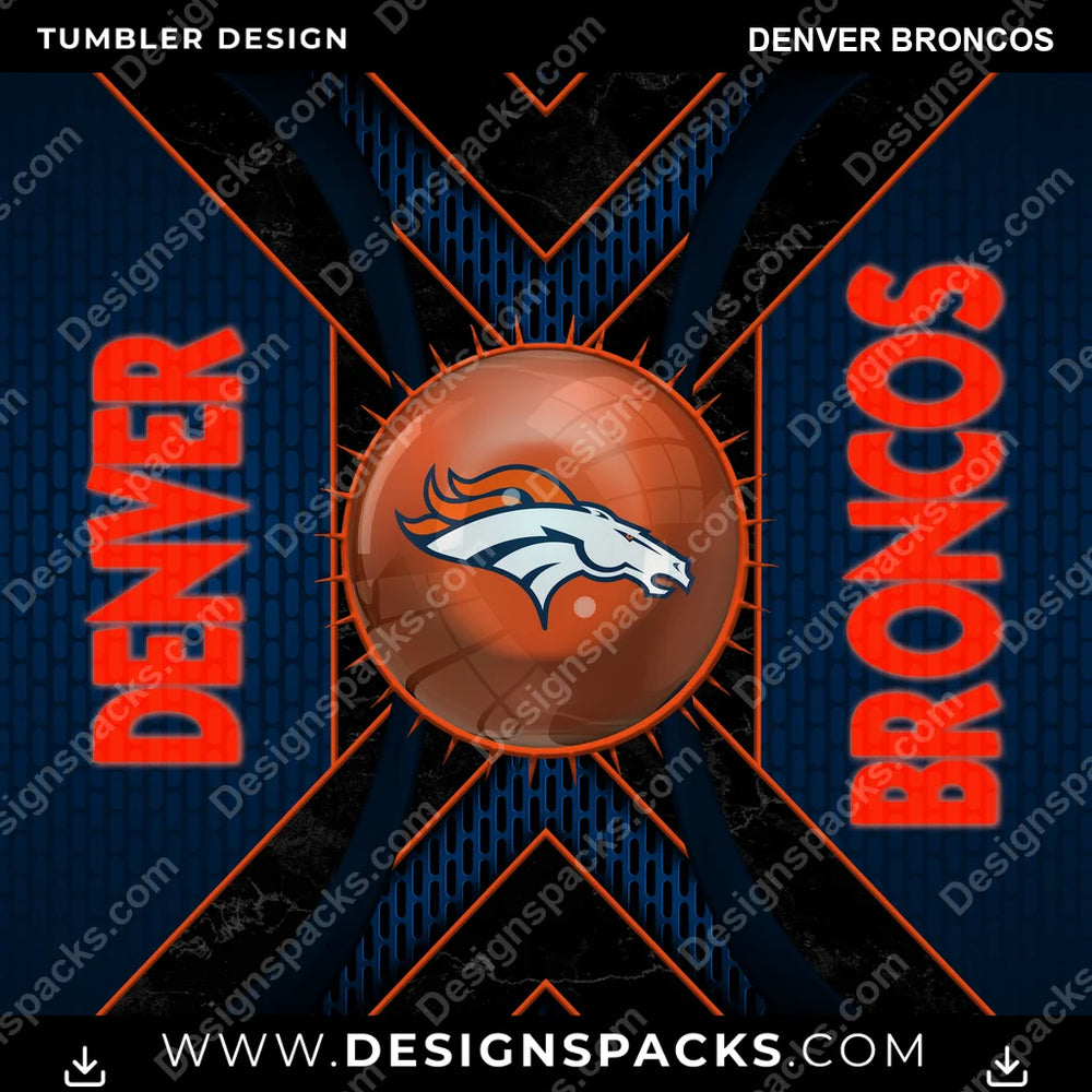 Football Metal Grating Denver Broncos NFL Football Tumbler Digital Wrap Design Download
