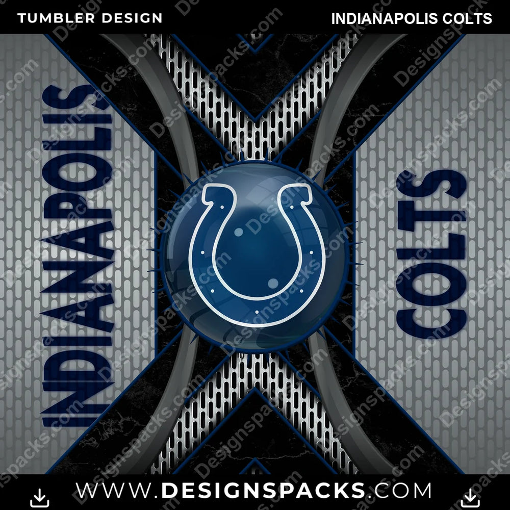 Football Metal Grating Indianapolis Colts NFL Football Tumbler Digital Wrap Design Download