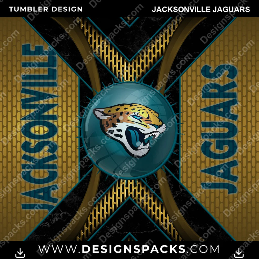 Football Metal Grating Jacksonville Jaguars NFL Football Tumbler Digital Wrap Design Download