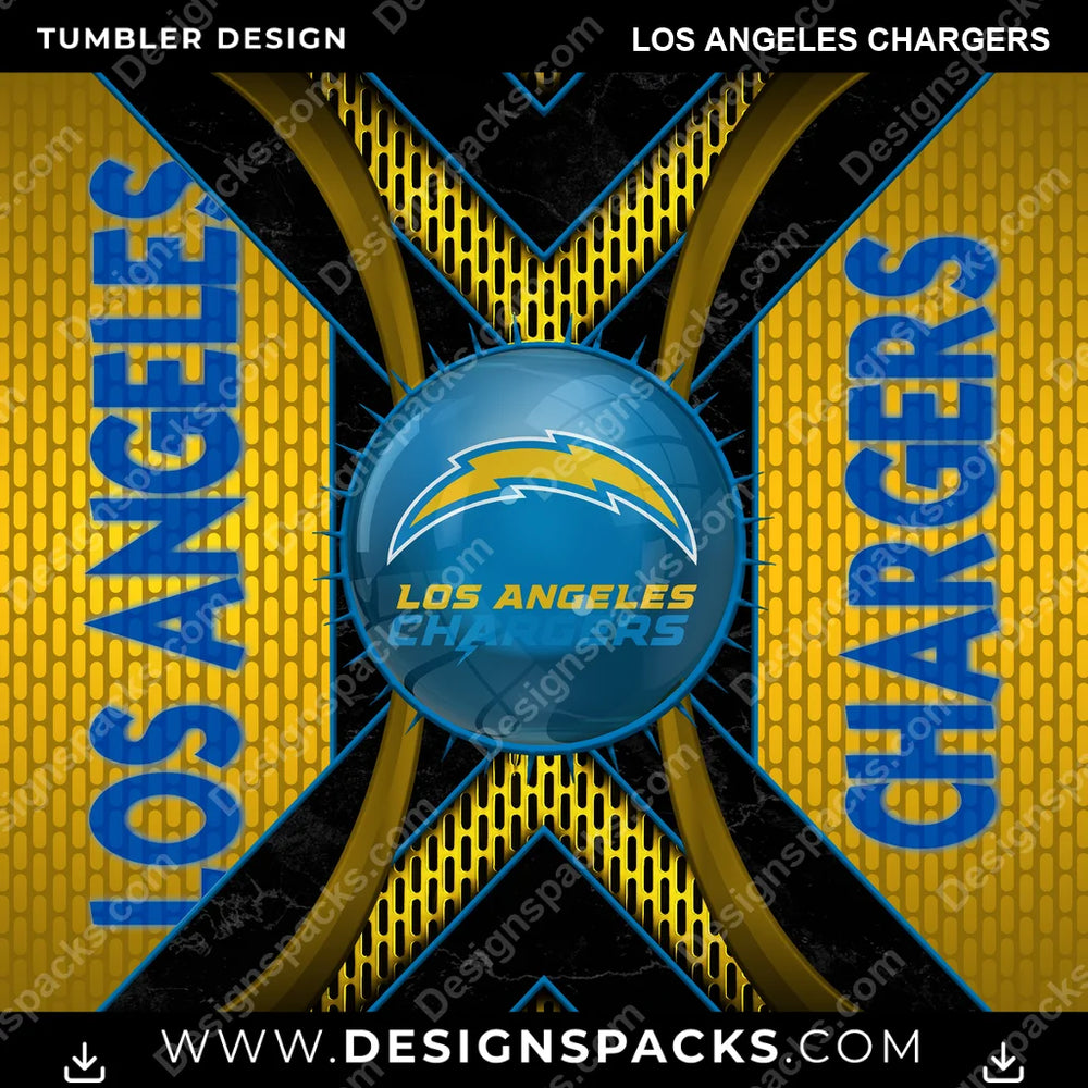Football Metal Grating Los Angeles Chargers NFL Football Tumbler Digital Wrap Design Download