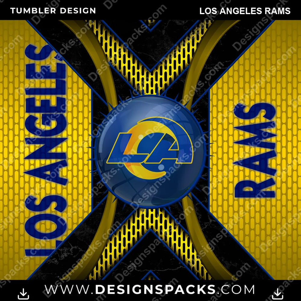 Football Metal Grating Los Angeles Rams NFL Football Tumbler Digital Wrap Design Download