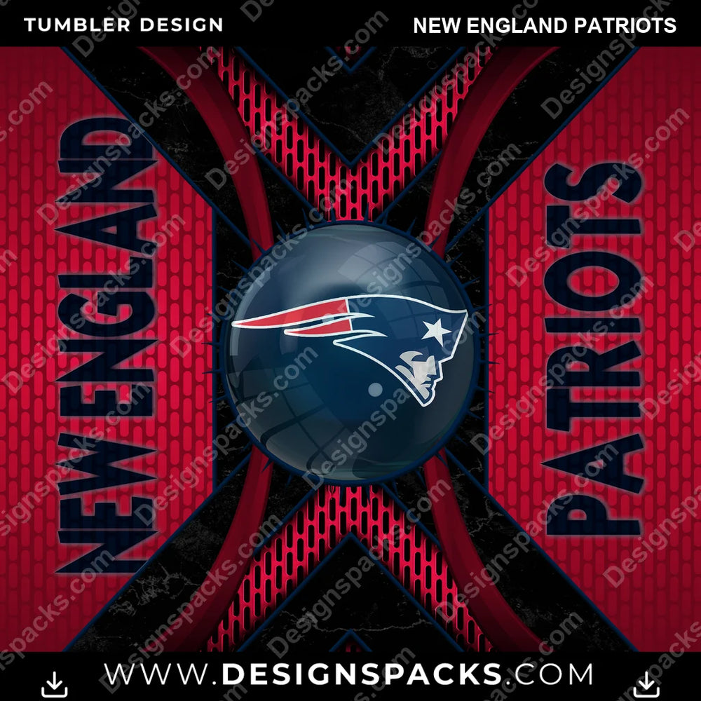 Football Metal Grating New England Patriots NFL Football Tumbler Digital Wrap Design Download
