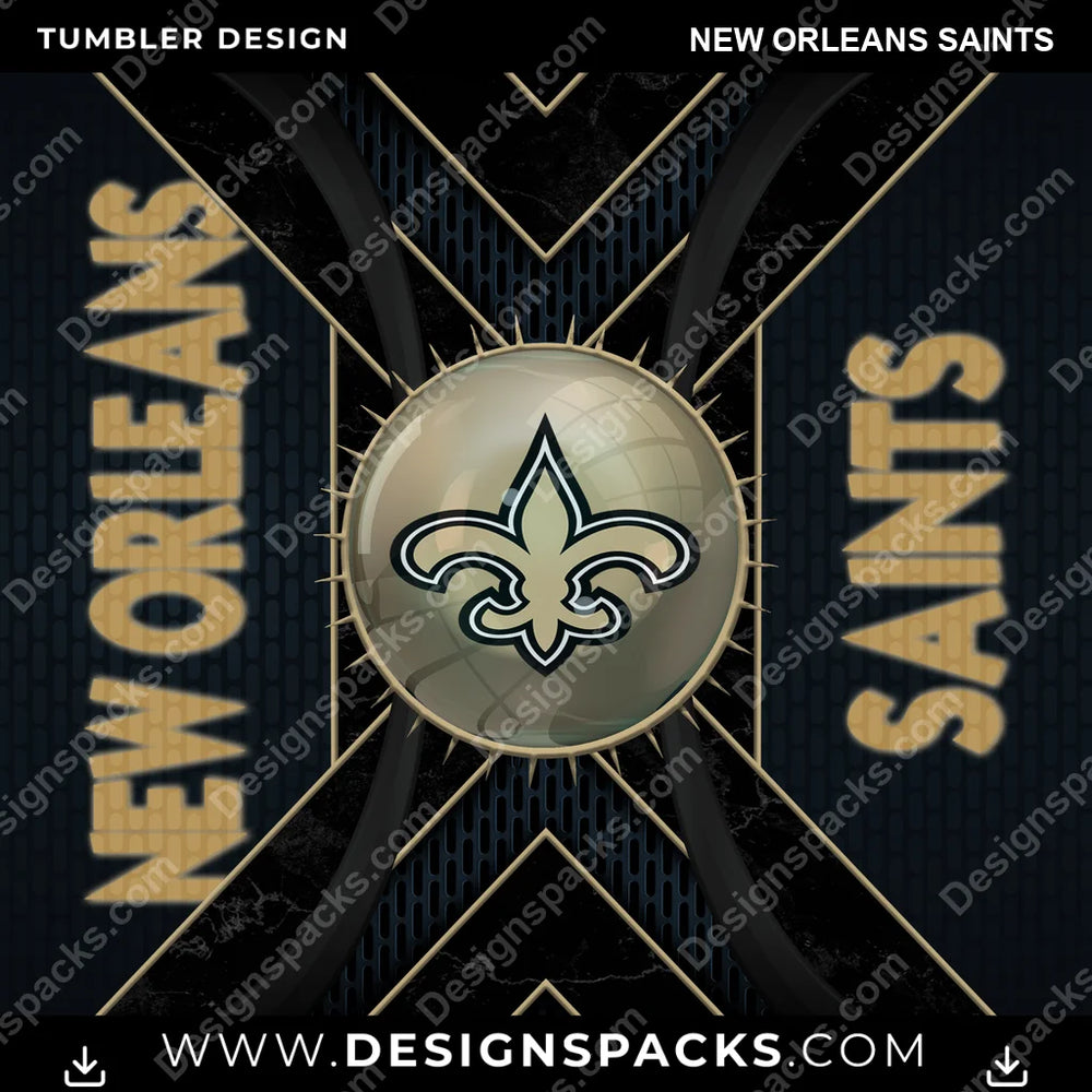 Football Metal Grating New Orleans Saints NFL Football Tumbler Digital Wrap Design Download
