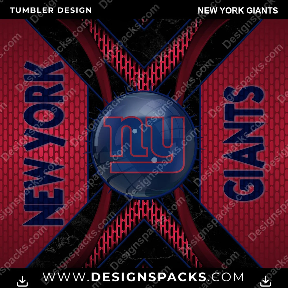 Football Metal Grating New York Giants NFL Football Tumbler Digital Wrap Design Download