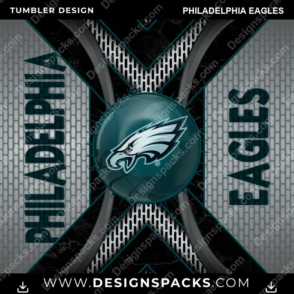 Football Metal Grating Philadelphia Eagles NFL Football Tumbler Digital Wrap Design Download