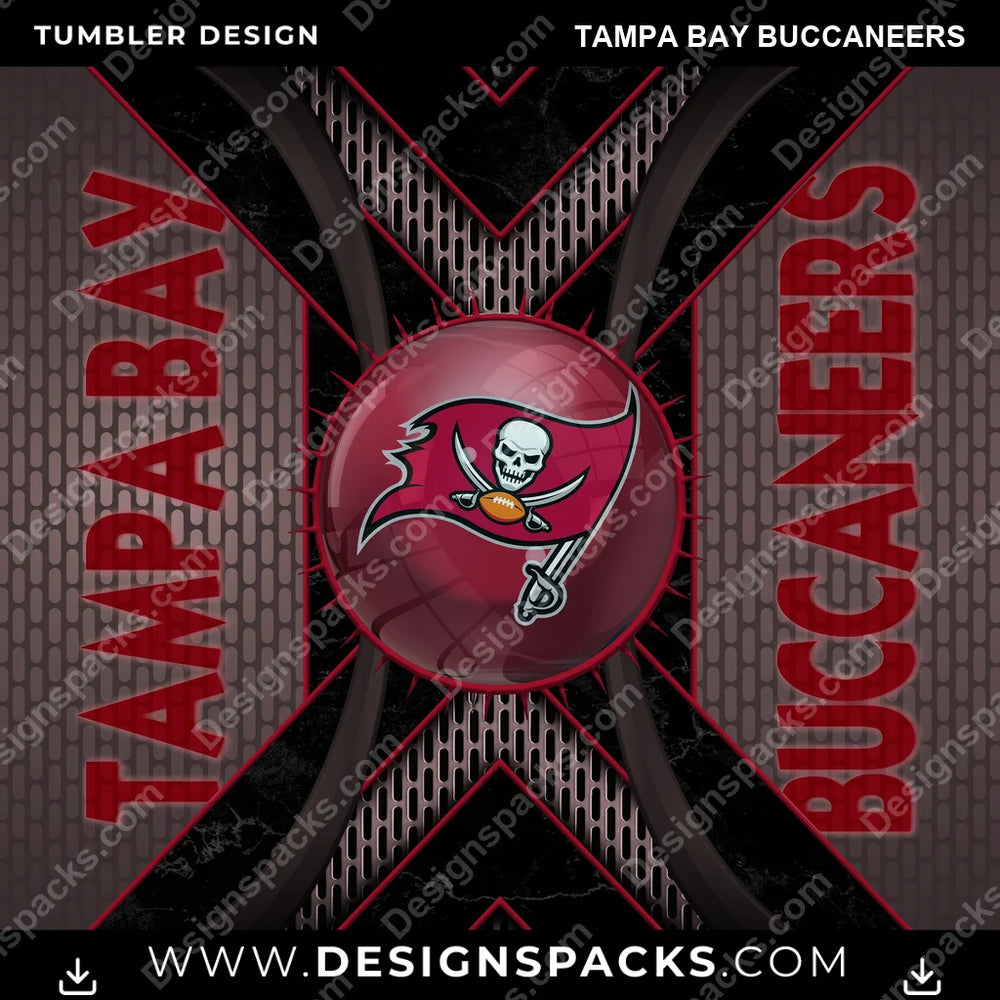 Football Metal Grating Tampa Bay Buccaneers NFL Football Tumbler Digital Wrap Design Download