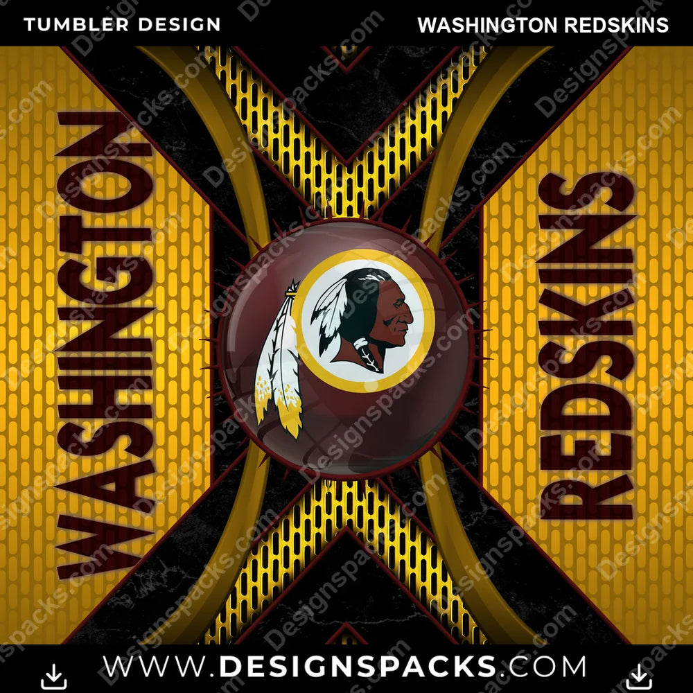 Football Metal Grating Washington Redskins NFL Football Tumbler Digital Wrap Design Download