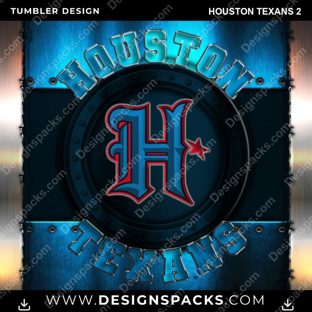 Football Metal Houston Texans 2 NFL Football Tumbler Digital Wrap Design Download