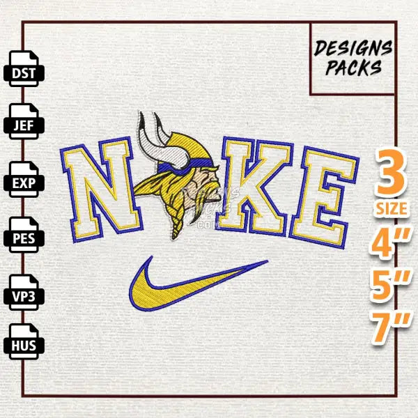 Football Minnesota Vikings Embroidery Design