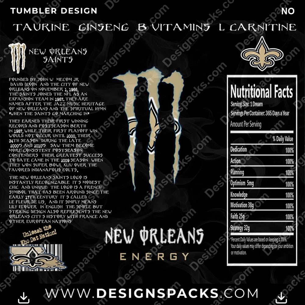 Football MONSTER ENERGY NO NFL Football Tumbler Digital Wrap Design Download