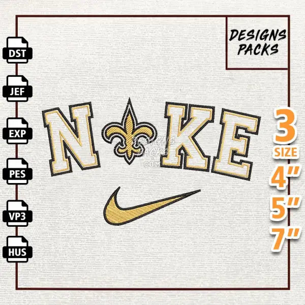 Football New Orleans Saints Embroidery Design