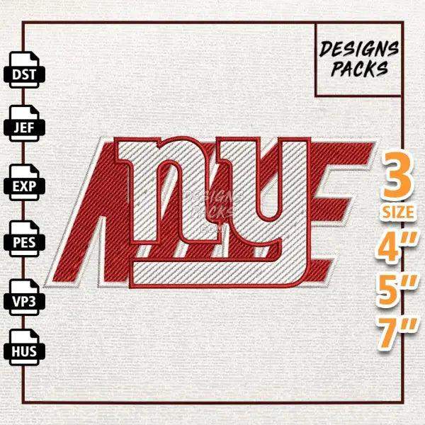 Football New York Giants Embroidery Design