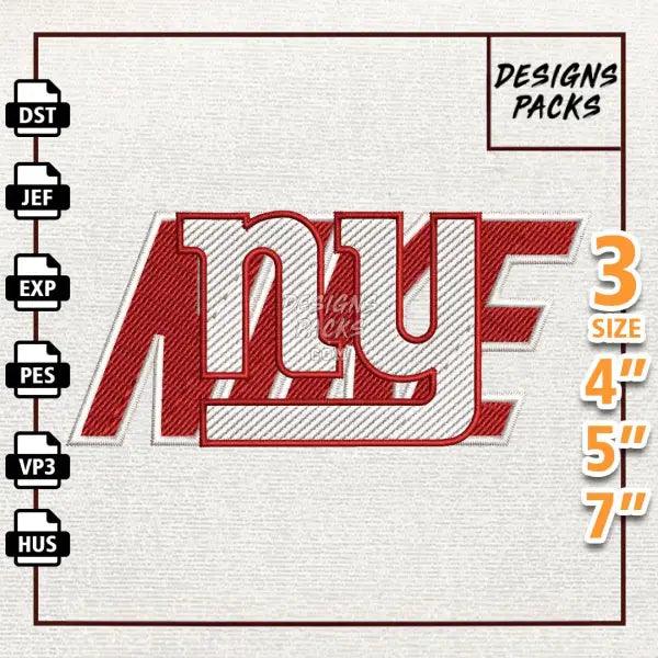 Football New York Giants Embroidery Design