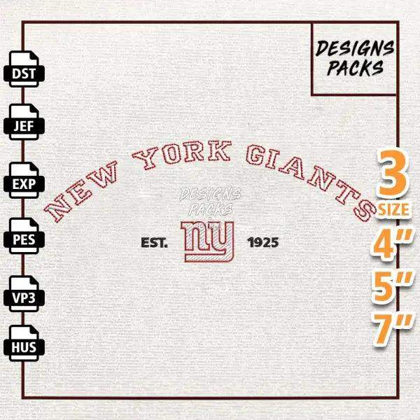 Football New York Giants Embroidery Design