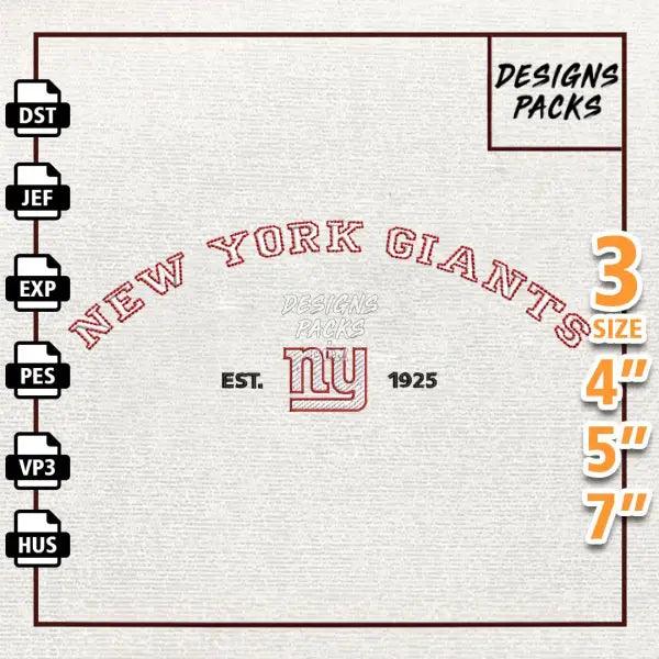 Football New York Giants Embroidery Design