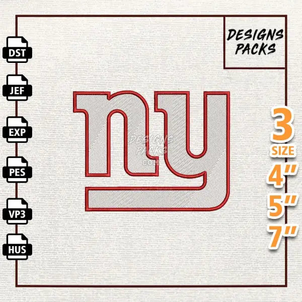 Football New York Giants Embroidery Design