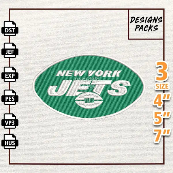 Football New York Jets Embroidery Design