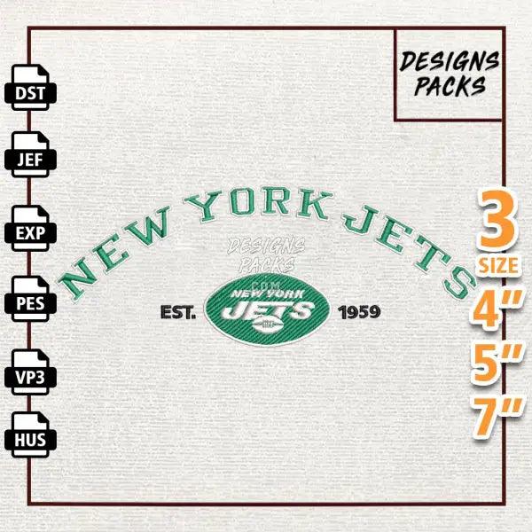 Football New York Jets Football Logo Embroidery Design