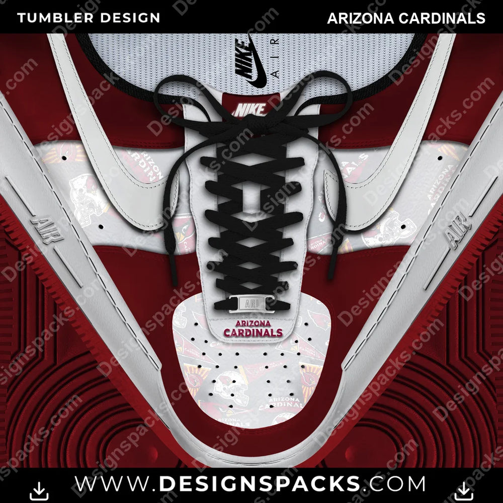 Football Nike AF1 Laces Arizona Cardinals NFL Football Tumbler Digital Wrap Design Download
