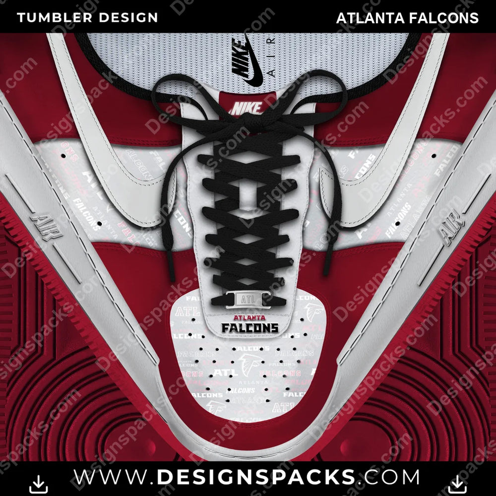 Football Nike AF1 Laces Atlanta Falcons NFL Football Tumbler Digital Wrap Design Download