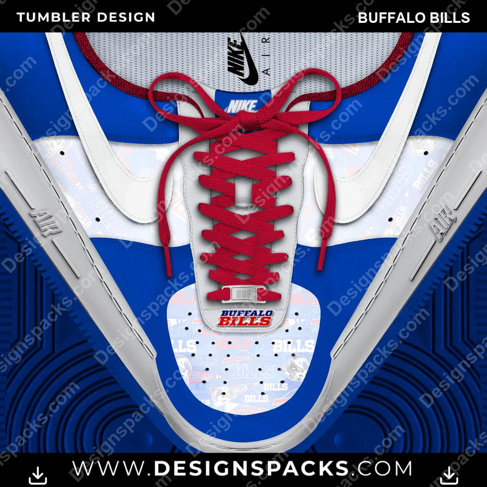 Football Nike AF1 Laces Buffalo Bills NFL Football Tumbler Digital Wrap Design Download